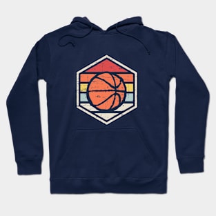 Retro Badge Basketball Dark Hoodie